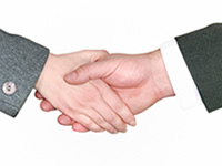 Handshaking to a successful outcome! When we win, you win!